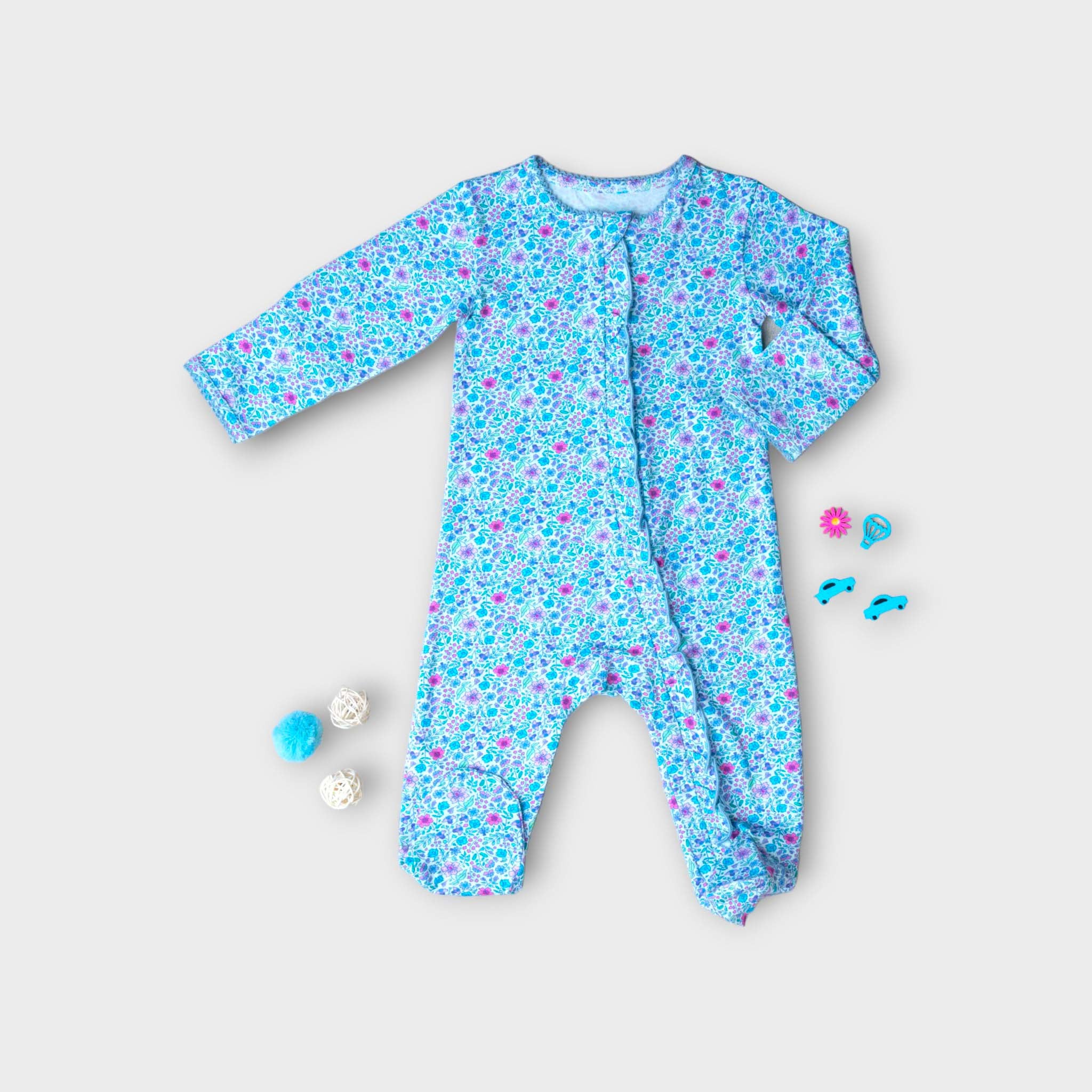 Heritage Footie | Ditsy Blue