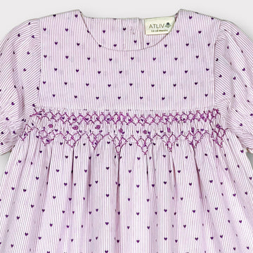 Vintage Hand-Smock Dress | Lilac