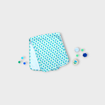 Burp Cloth | Block Blue | Organic🍃