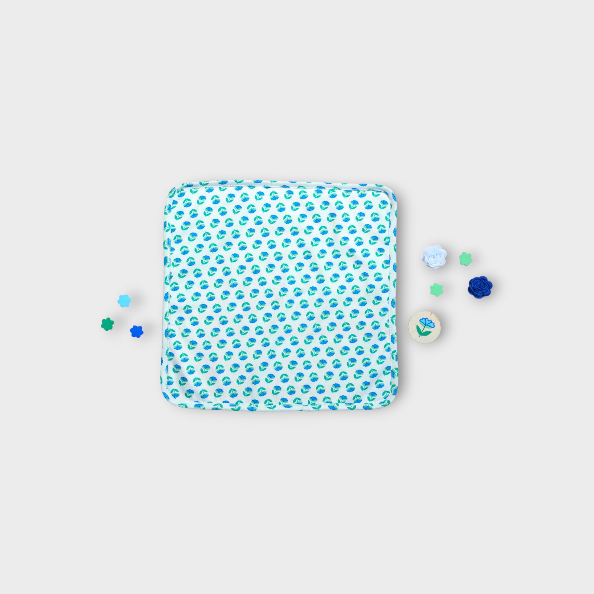 WASH CLOTH WITH TOWEL BACK | BLOCK BLUE