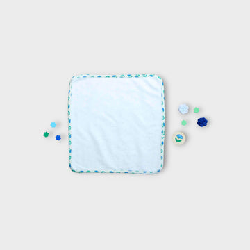 WASH CLOTH WITH TOWEL BACK | BLOCK BLUE