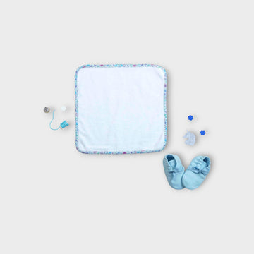 WASH CLOTH WITH TOWEL BACK | DITSY BLUE