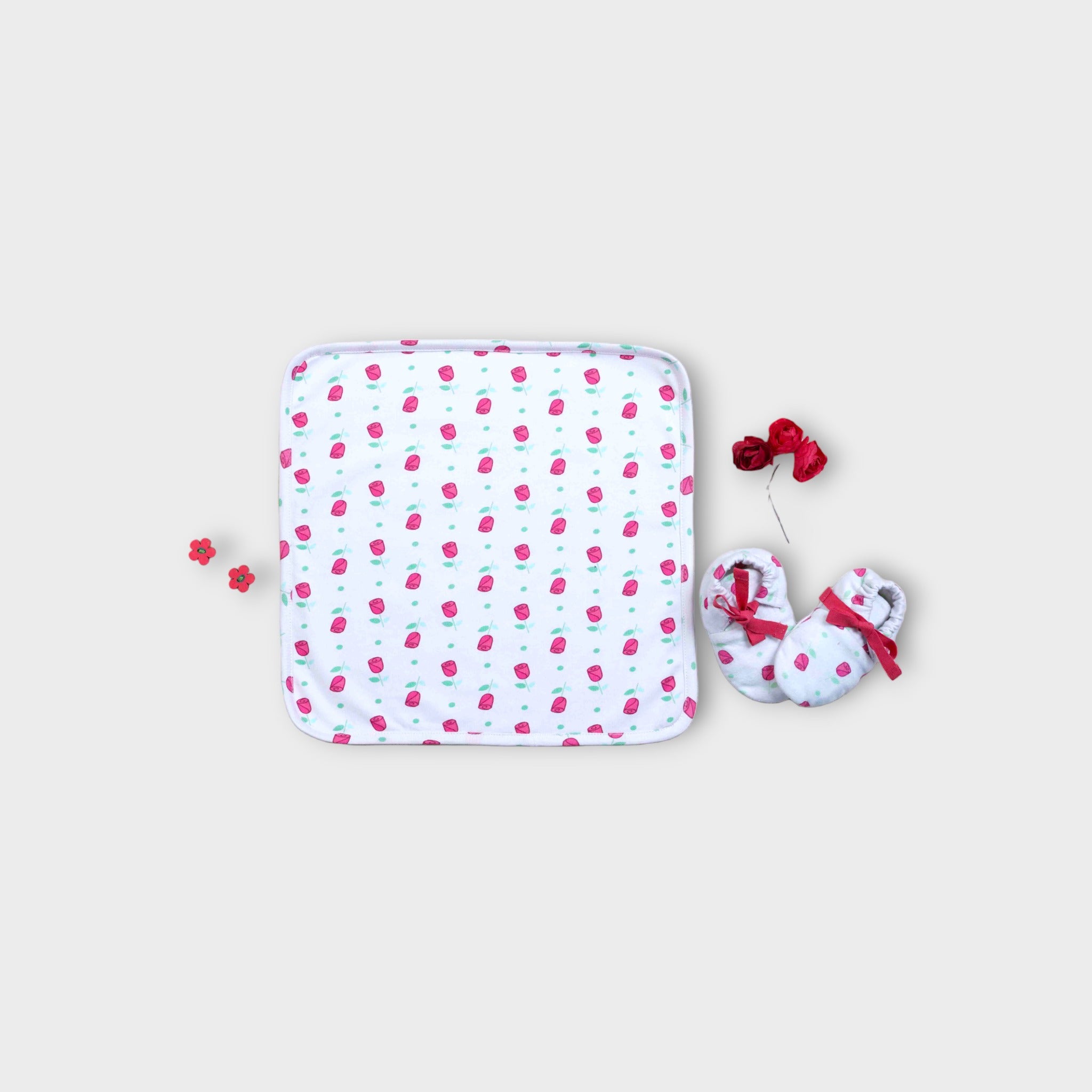 WASH CLOTH WITH TOWEL BACK | ROSE